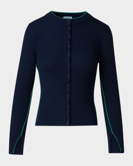 Courreges Solar Light Rib Cardigan | Neiman Marcus