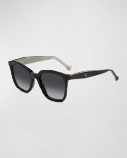 Isabel Marant Flat-Top Acetate Shield Sunglasses | Neiman Marcus
