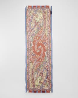 Etro Bohemian Paisley Silk-Cashmere Scarf | Neiman Marcus