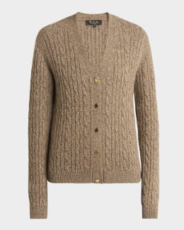 Loro Piana Baby Cashmere Cable Knit Cardigan | Neiman Marcus