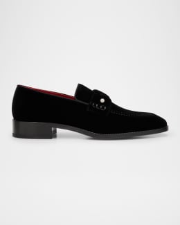 Christian Louboutin Men's Dandelion Velvet Loafers | Neiman Christian Louboutin Men's Dandelion Velvet Loafers | Neiman