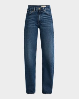 Veronica Beard Dylan High-Rise Straight Cuffed Jeans