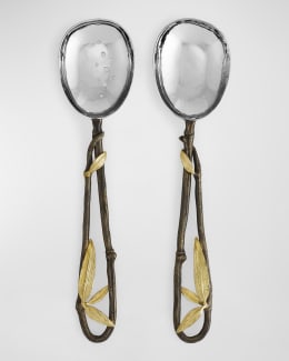 Michael Aram Two-Piece Gold Orchid Serving Set | Neiman Marcus