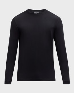 Giorgio Armani Men's Cotton Long-Sleeve Crewneck T-Shirt