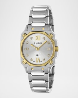 Gucci 29mm Gucci Interlocking Diamond Watch with Rubber Strap