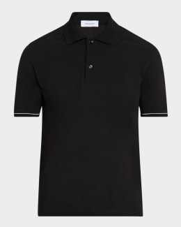 Dolce&Gabbana Men's DG Jacquard Silk Polo Shirt | Neiman Marcus