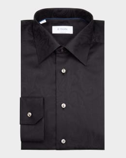 slim fit dress slacks ETON Fine Striped Signature Twill Shirt Blue