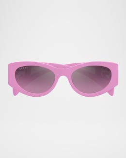 Gucci Miami Logo 53mm Acetate Cat-Eye Sunglasses | Neiman Marcus