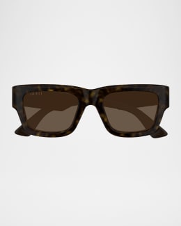 Gucci Men's GG1839SM Acetate Rectangle Sunglasses | Neiman Marcus