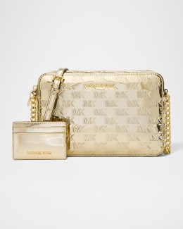 MICHAEL Michael Kors Jet Set Monogram Metallic Crossbody Bag Neiman Marcus