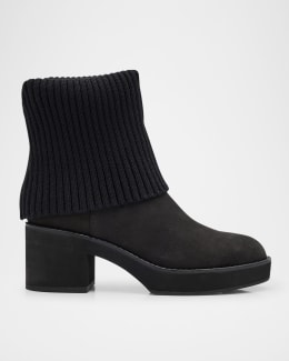 Eileen Fisher Purl Stretch Knit Fabric Booties Neiman Marcus