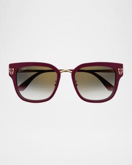 Etro Logo Mixed-Media Square Sunglasses | Neiman Marcus display picture 2