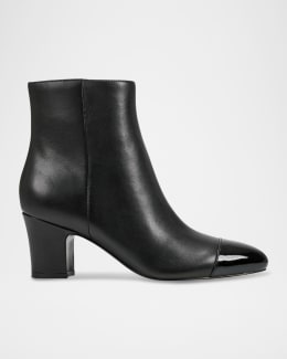 Tory Burch Leather Buckle Wedge Ankle Booties Neiman Marcus