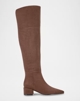 Stuart Weitzman Naomi Suede Stiletto Over The Knee Boots Deep Coffee