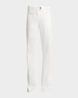 Versace White Washed Denim Straight-Leg Pants | Neiman Marcus