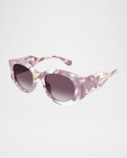 Chloe Gradient Aviator Metal Sunglasses | Neiman Marcus display picture 2