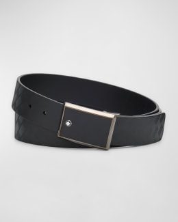 Bottega Veneta Men's Triangle Buckle Reversible Leather Belt