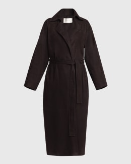 Max Mara Manuela Belted Camel Hair Coat Black Neiman Marcus