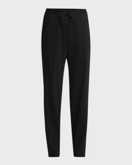 【送料&関税込】The Row Jesse Pant Black Jesse wool and silk-blend straight-leg pants | THE ROW