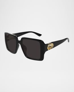 Gucci Eyewear Interlocking-G oversize-frame Sunglasses | Black | FARFETCH