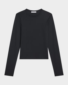Helmut Lang Spaced Sheer Long-Sleeve Top | Neiman Marcus