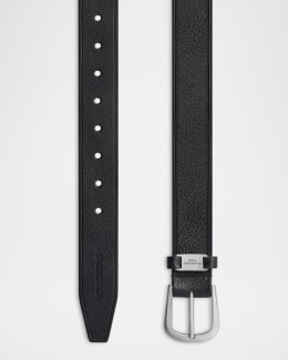 Balenciaga Men's Unity-Buckle Leather Belt | Neiman Marcus