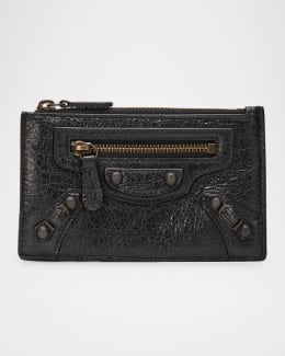 Balenciaga Rodeo Flap Leather Card Holder | Neiman Marcus