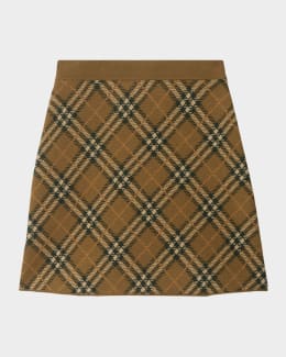 Carolina Herrera Metallic Check Tweed A-Line Mini Skirt | Neiman Marcus