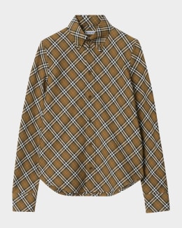 LLBean Traditional Fit Gingham Check Long Sleeve Button-Down Flannel Check Shirt, Men's Size L cotton black type Vintage Second Hand