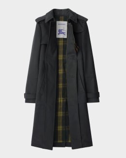 Burberry Kensington Organic Belted Double Breasted Trench Coat Neiman Marcus