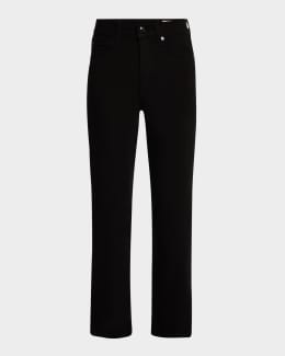 パンツ FRAME Women Straight Pants LPP711FILM Black Le Sleek Straight Coated Jeans | Neiman Marcus