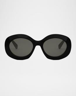 Triomphe Round Acetate Sunglasses | Neiman Marcus display picture 2