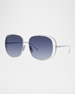 Miu Miu MU A55S Steel Square Sunglasses | Neiman Marcus