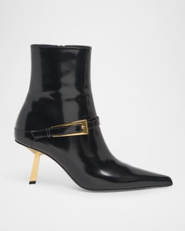 【関税＆送料込み】Saint Laurent Niki Booties Saint Laurent Niki Leather YSL Buckle Ankle Booties | Neiman