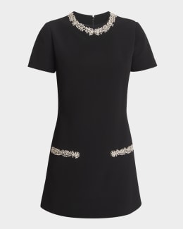 【関税＆送料込み】Balmain Knitted V-Necked Dress Balmain V-Neck 4 Pocket Mini Knit Dress | Neiman Marcus