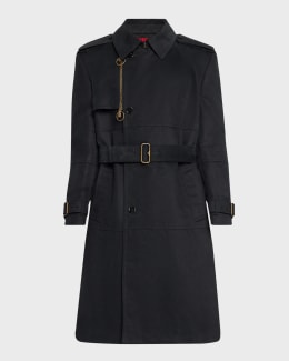 Burberry Men s Kensington Gabardine Trench Coat Neiman Marcus