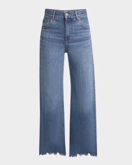 デニム・ジーパン FERRAGAMO Woman Jeans Blue 13C992 770558 002 Ferragamo logo-appliqué contrast-stitching wide-leg Jeans