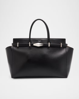 【関税&送料込】Jimmy Choo Black Leather Large Diamond Belte Diamond Belted Leather Top-Handle Bag | Neiman Marcus