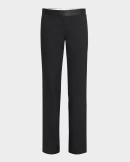 Bottega Veneta Subtle Striped Straight-Leg Wool Trousers
