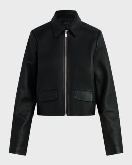 Eileen Fisher Zip Front Boiled Wool Jacket Neiman Marcus