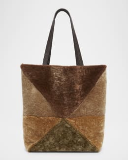 Loewe Puzzle Fold Mini Tote Bag in Shiny Leather | Neiman Marcus