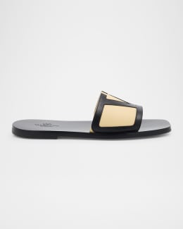 Saint Laurent Men's Pepe 05 YSL Slide Sandals in Leather
