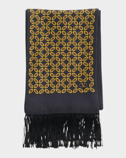 Prada Men's Double-Faced Cashmere Scarf | Neiman Marcus