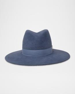 Janessa Leone Corinne Belted Wool Fedora Hat | Neiman Marcus display picture 1
