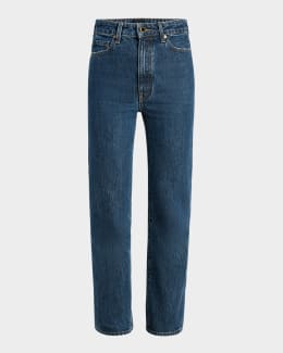 Khaite Bonnie Straight-Leg Dark Wash Jeans | Neiman Marcus