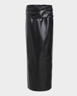 【関税＆送料込み】Bottega Veneta Suede Leather Midi Skirt Leather midi skirt in red - Bottega Veneta | Mytheresa