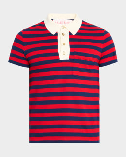 Striped cotton polo shirt in blue - Marni | Mytheresa