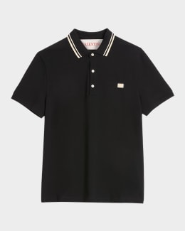 Valentino Garavani Men's VLogo-Patch Pique Polo Shirt
