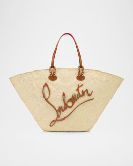 Christian Louboutin Cabata Mini Basket Tote Bag in Raffia | Neiman
