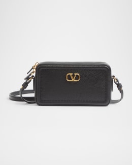 Valentino Garavani Alltime Mini Denim Camera Crossbody Bag